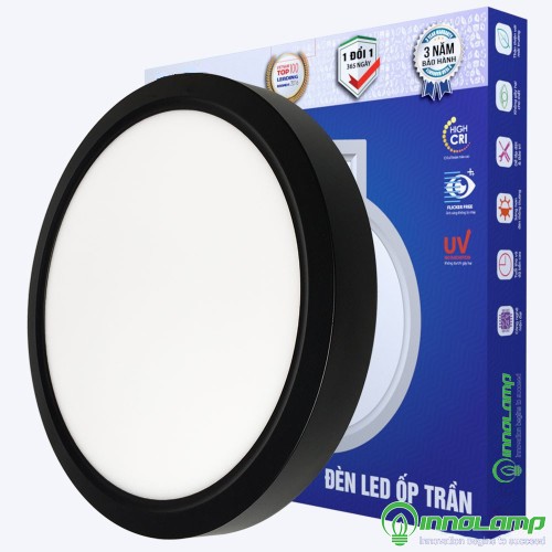 Đèn Led ốp trần tròn 24w OTF đen