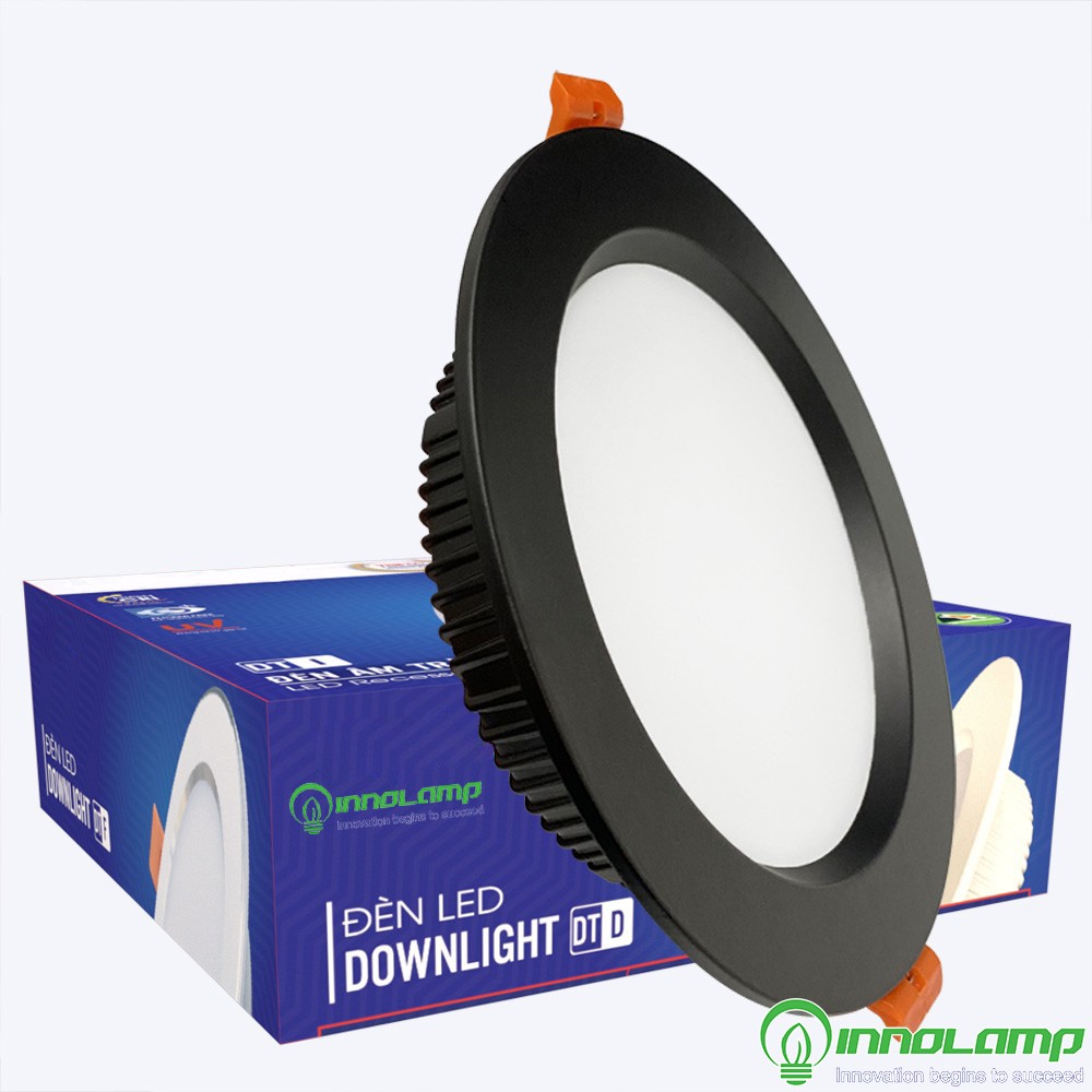 Đèn LED âm trần Downlight 12W - 3 chế độ - mẫu DTD vỏ đen